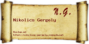 Nikolics Gergely névjegykártya