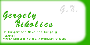 gergely nikolics business card